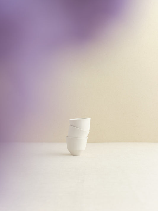simple white porcelain espresso cup handmade in Zurich